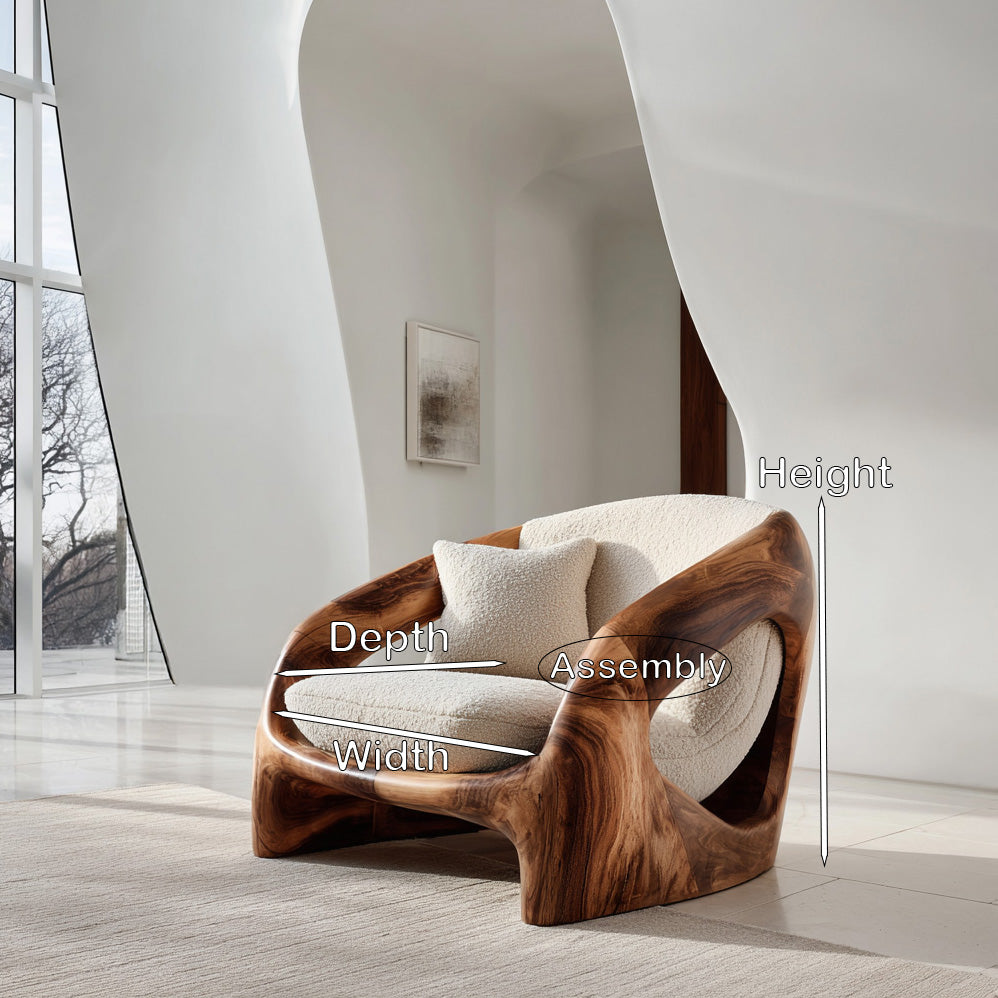 Contemporary Curved Armchair For Modern Living Room