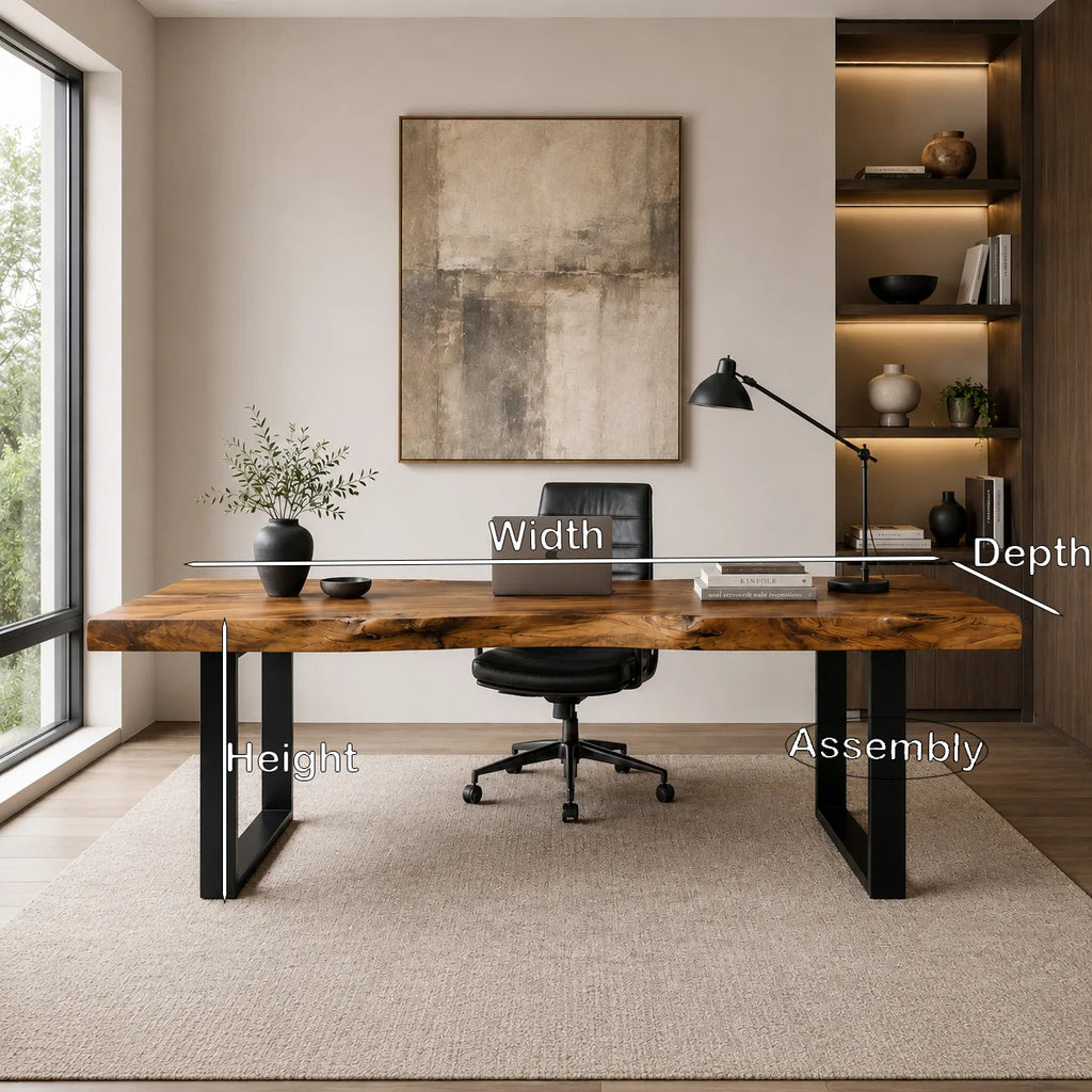 Contemporary Live Edge Desk For Home Office