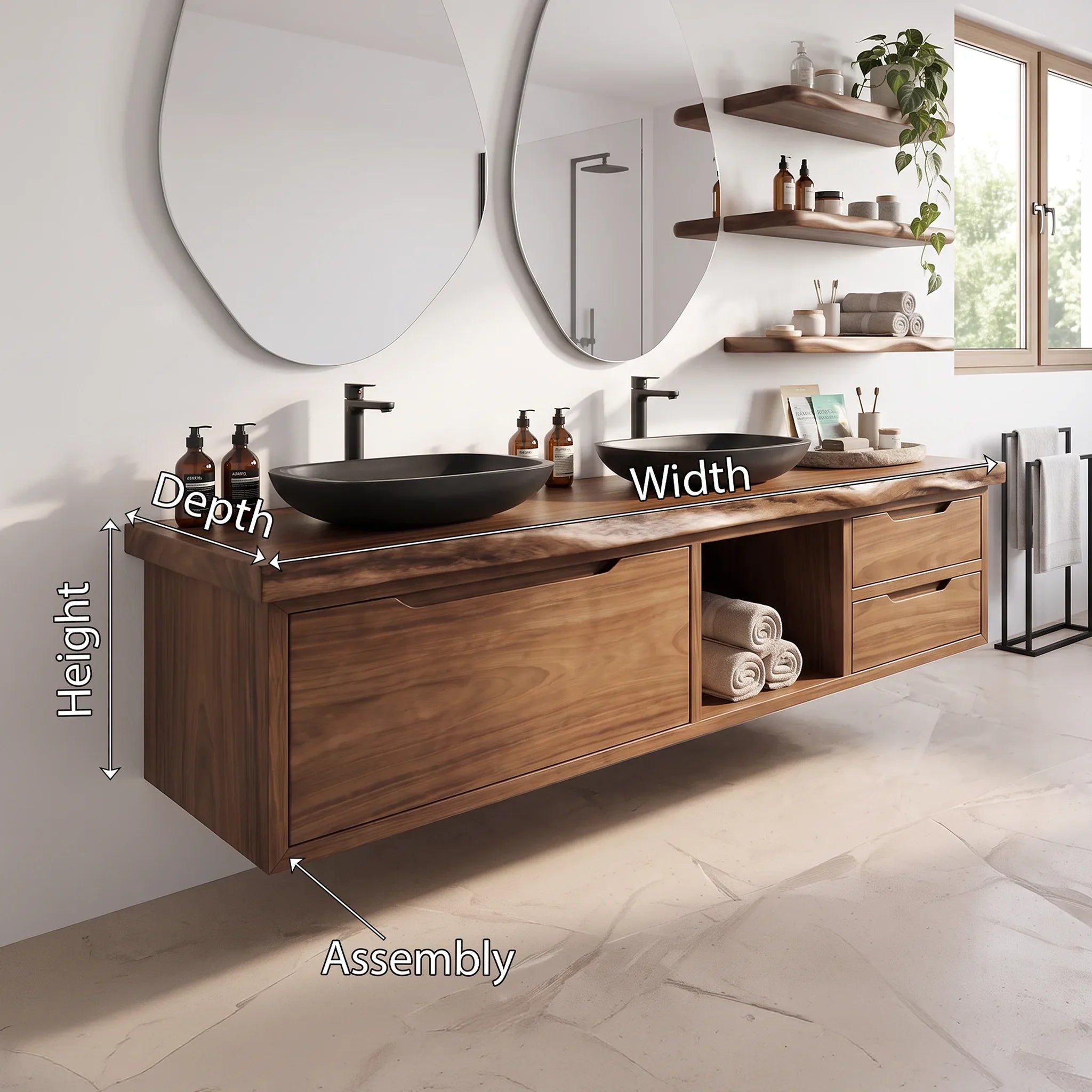Contemporary Double Sink Bathroom Vanity Modern Ensuite