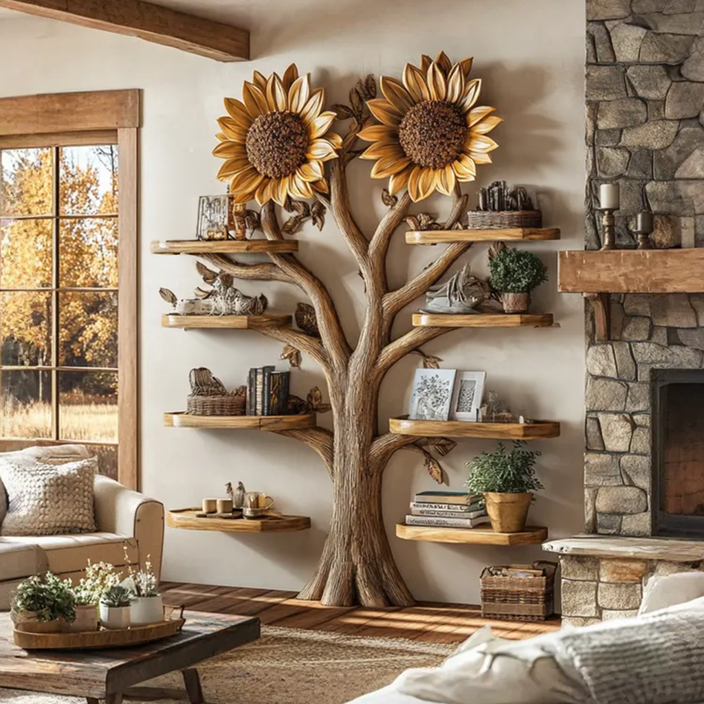 Driftwood Branch Tree Bookshelf Wall Mounted Shelf - view 3