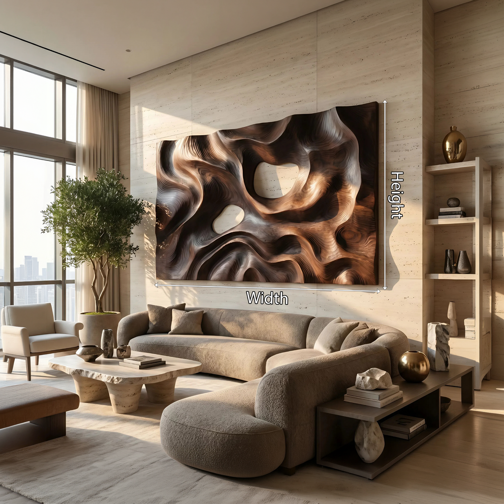 Contemporary Carved Wall Decor Panel For Living Room