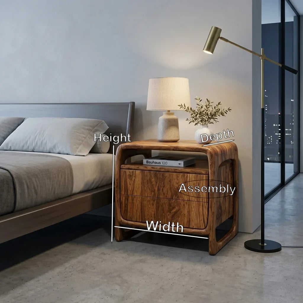 Contemporary Sculptural Open Frame Nightstand For Bedroom