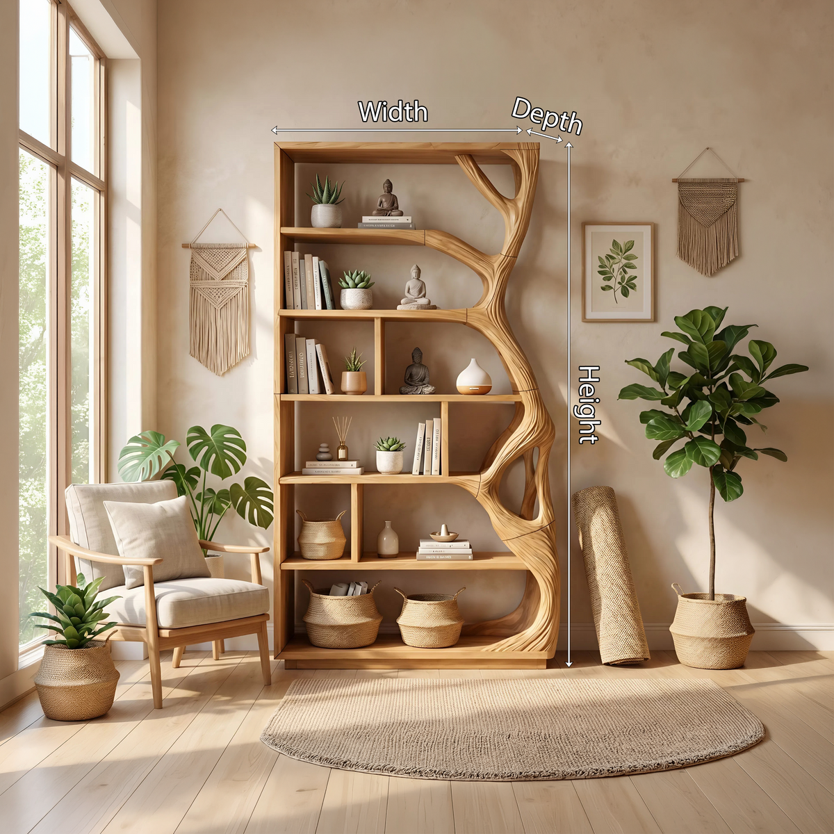 Contemporary Artistic Bookcase Storage Organizer For Office Space