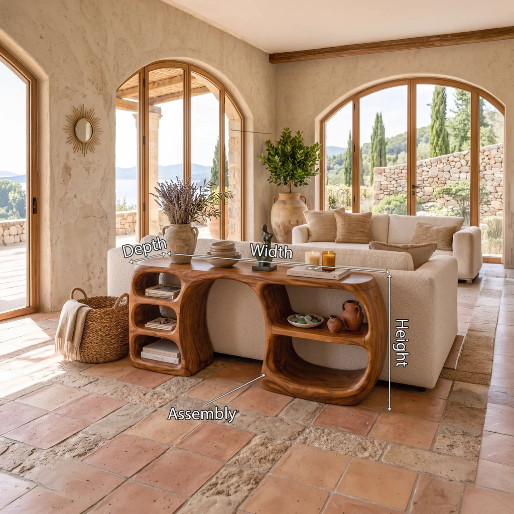 Contemporary Open Storage Console For Modern Entryway