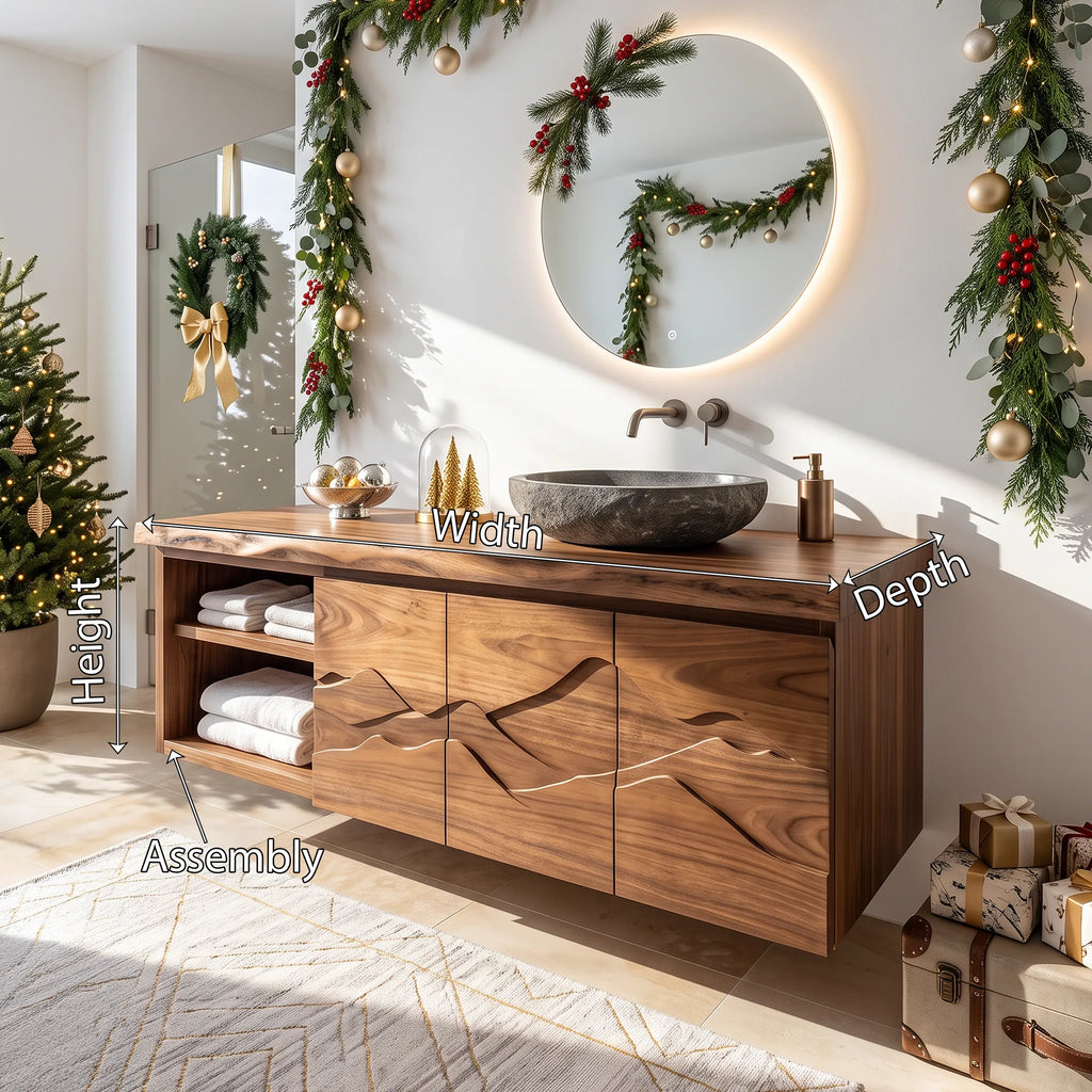 Contemporary Christmas Storage Bathroom Vanity Master Ensuite