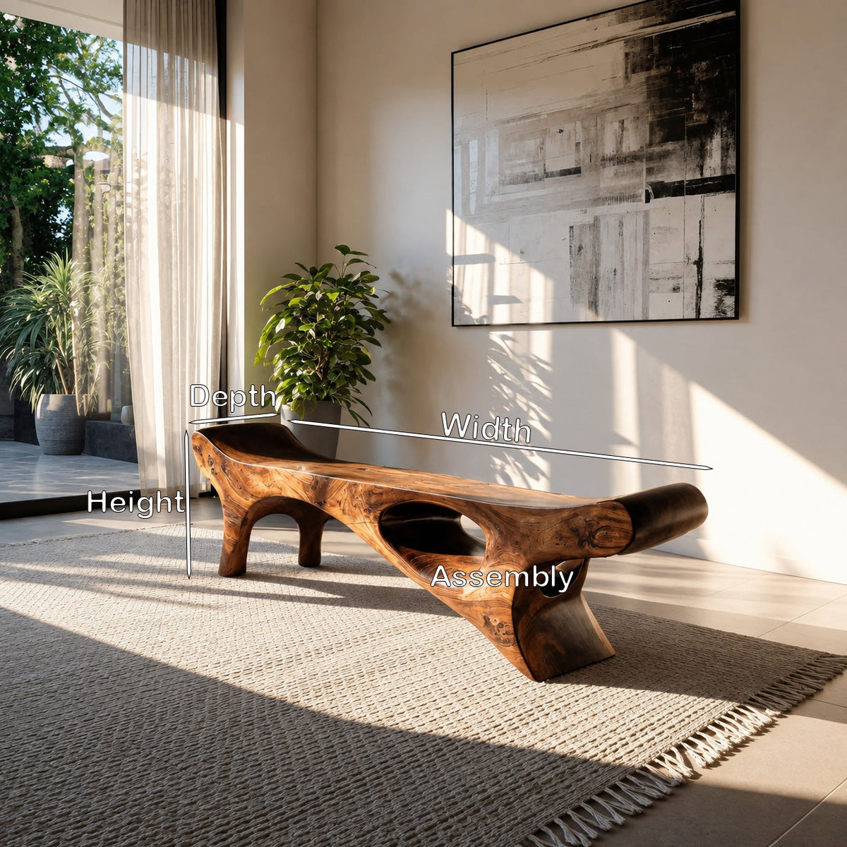 Artistic Bench For Living Room Or Entryway