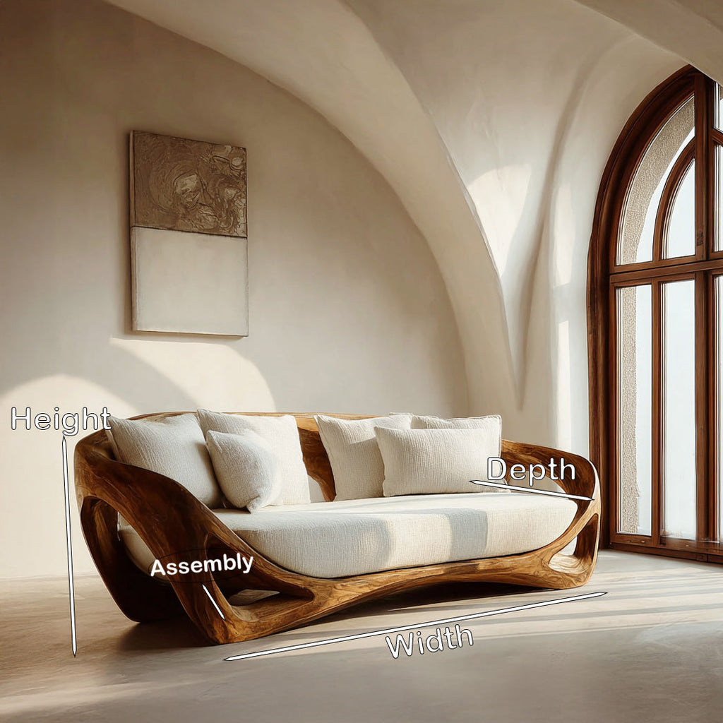 Contemporary Organic Wood Sofa For Living Room