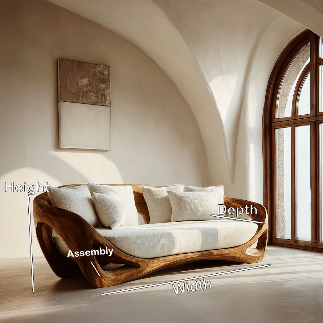 Contemporary Organic Wood Sofa For Living Room