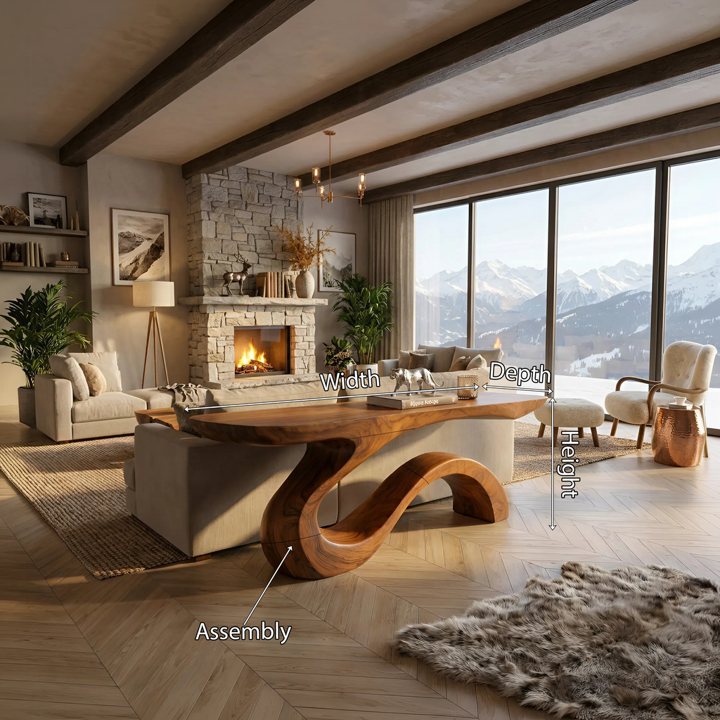 Contemporary Organic Accent Table For Open Living Space