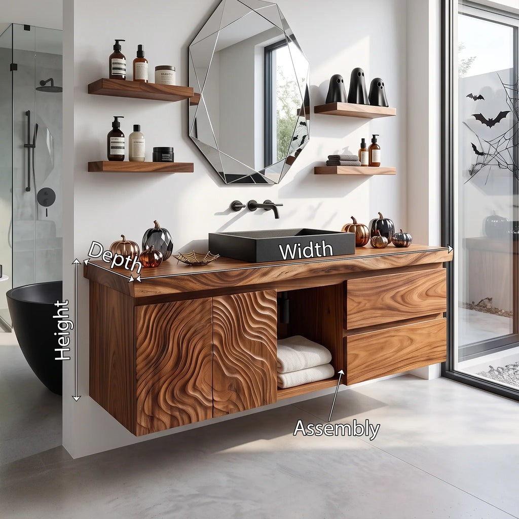 Contemporary Halloween Floating Bathroom Vanity Urban Loft