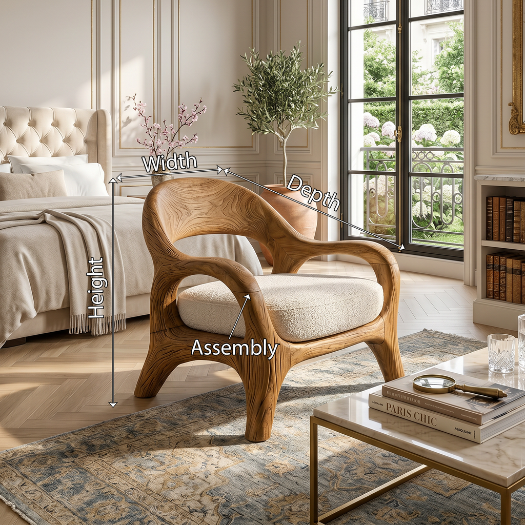 Biophilic Sculptural Accent Chair Conservatory Sunroom