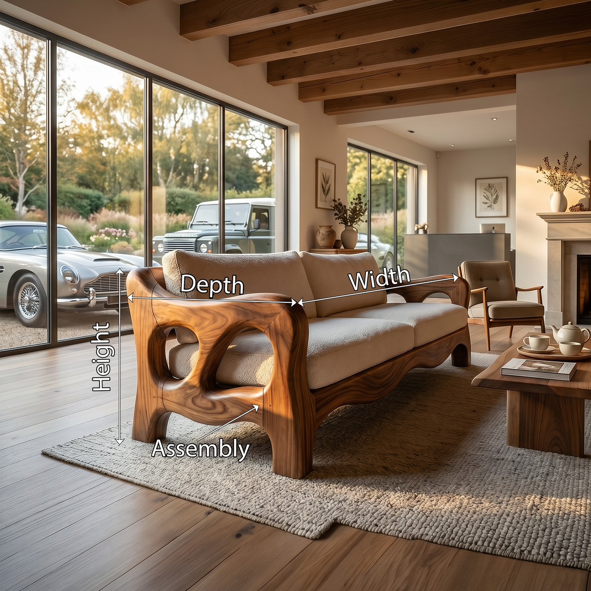 Architectural Sculptural Sofa Luxury Family Room