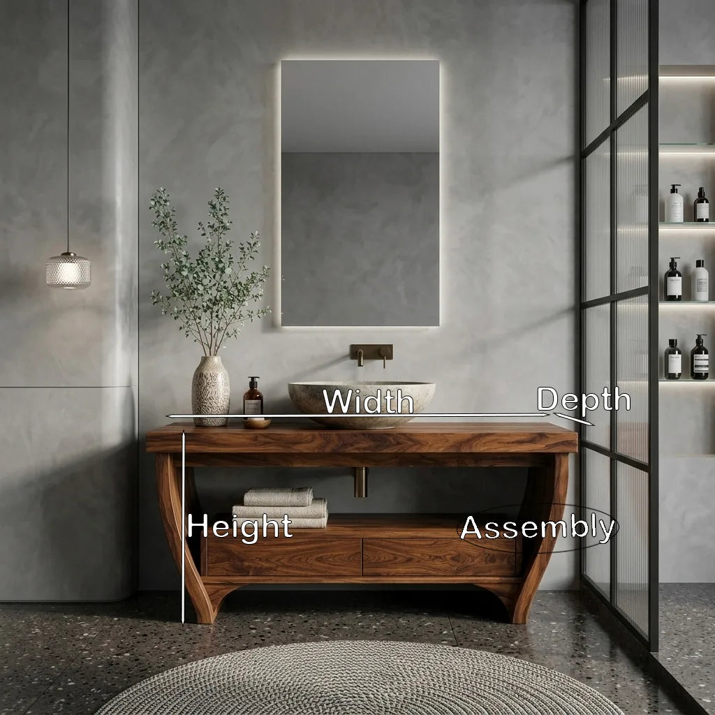 Contemporary Curved Leg Bathroom Vanity For Master Bathroom