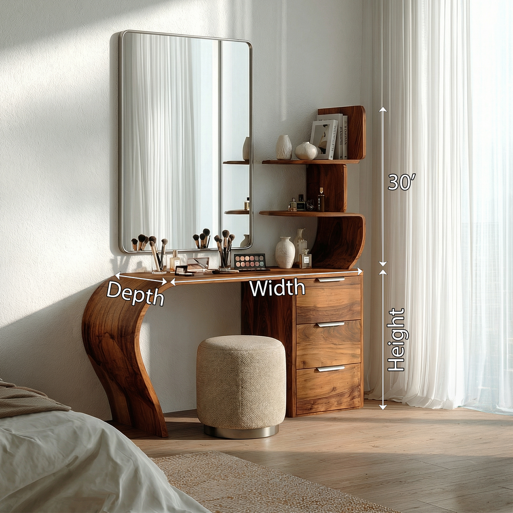 Boho Makeup Vanity Desk Bedroom Dressing Area Beauty Space