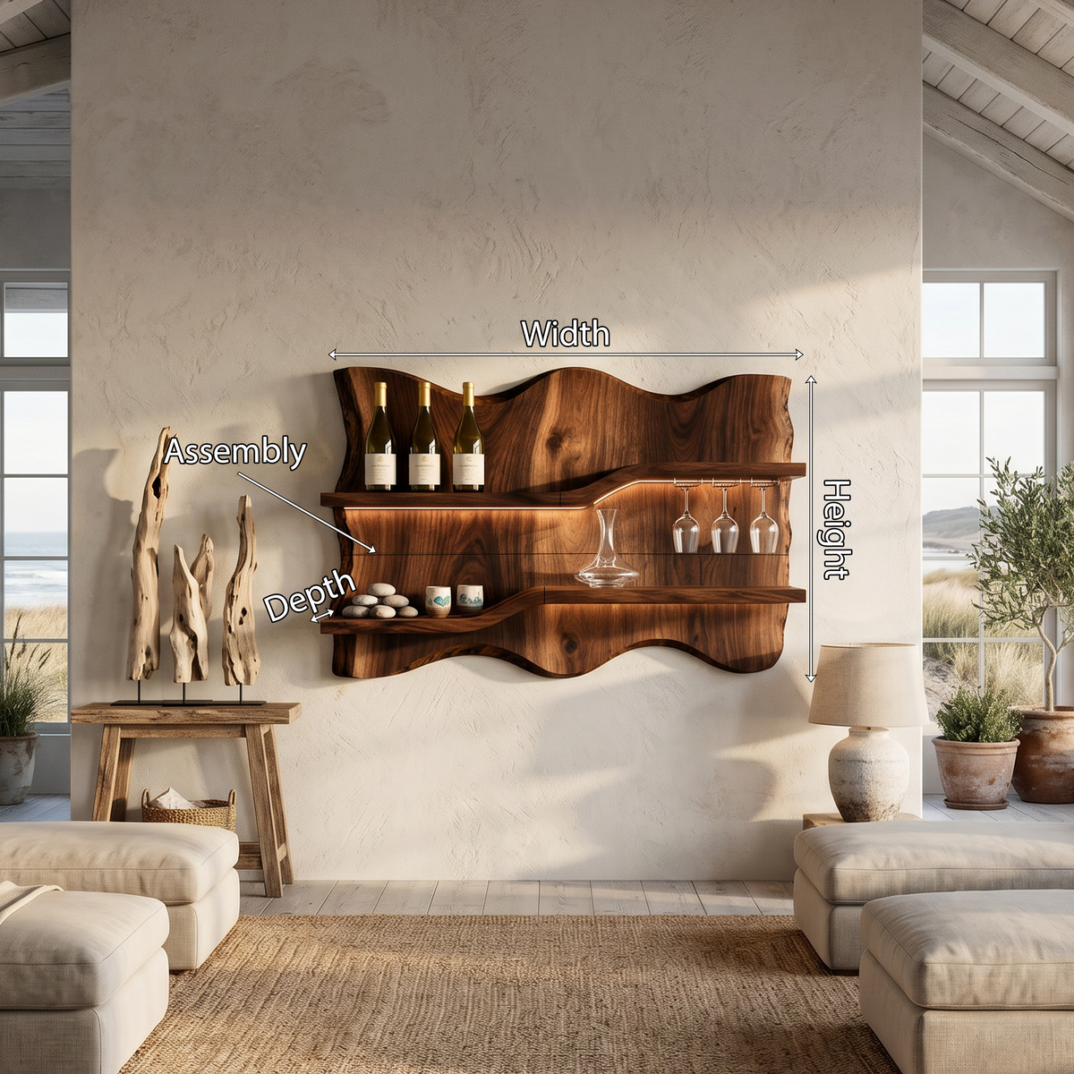 Contemporary Bottle Storage Wine Rack For Dining Space