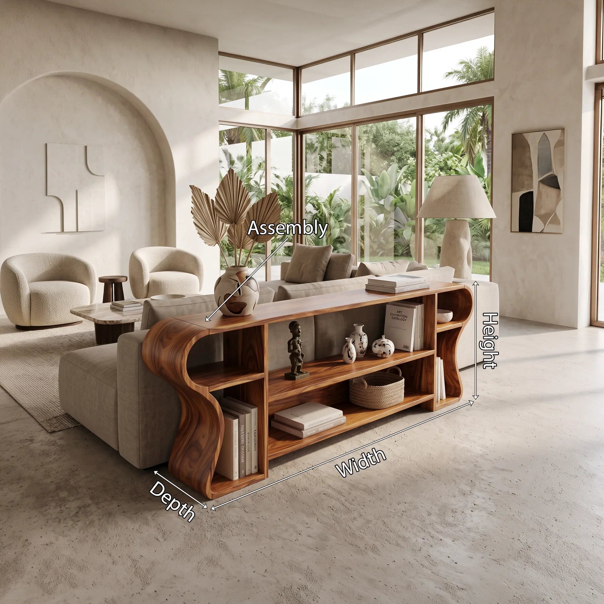 Contemporary Display Console Table For Living Area