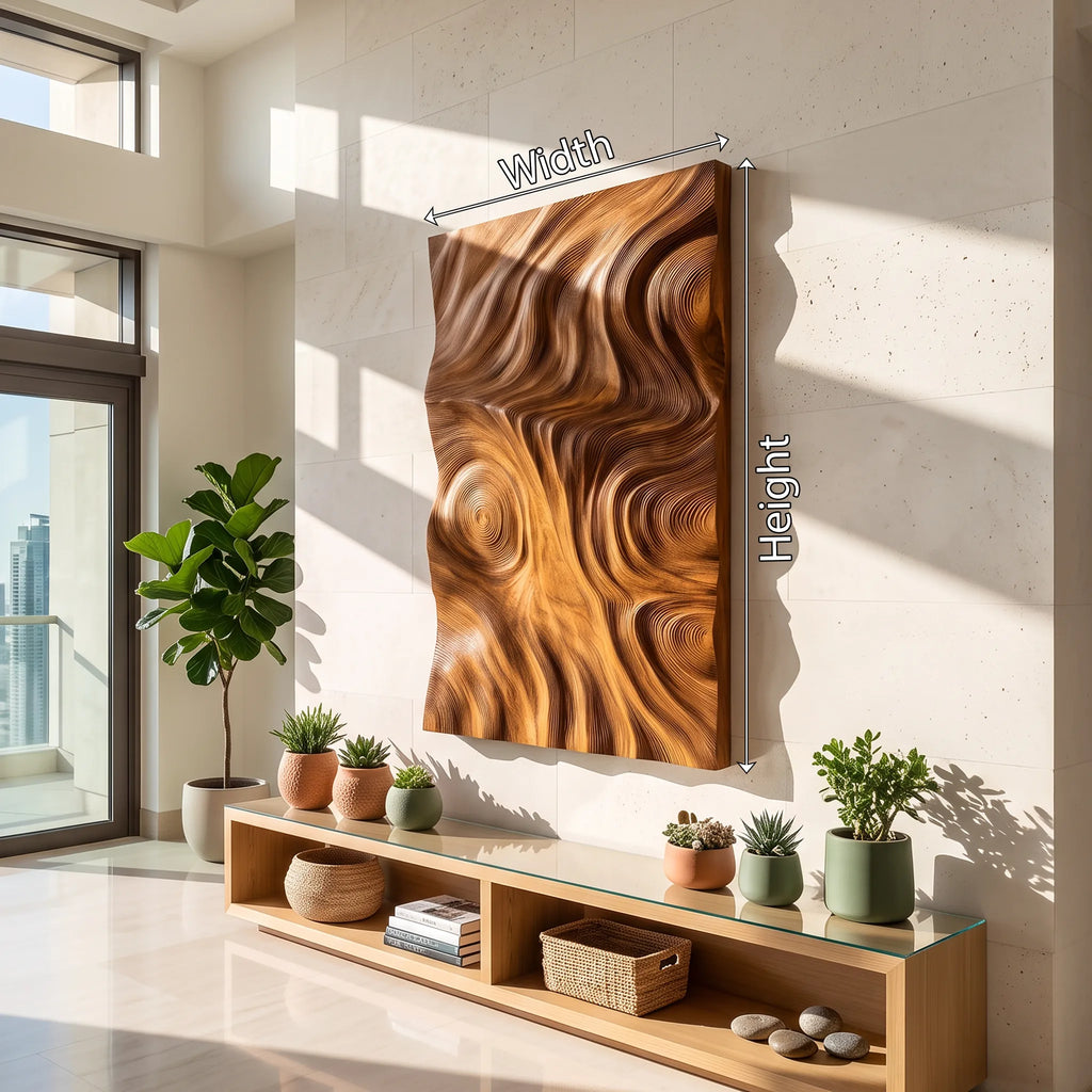 Contemporary Wood Wall Sculpture for Luxury Entryway - view 5