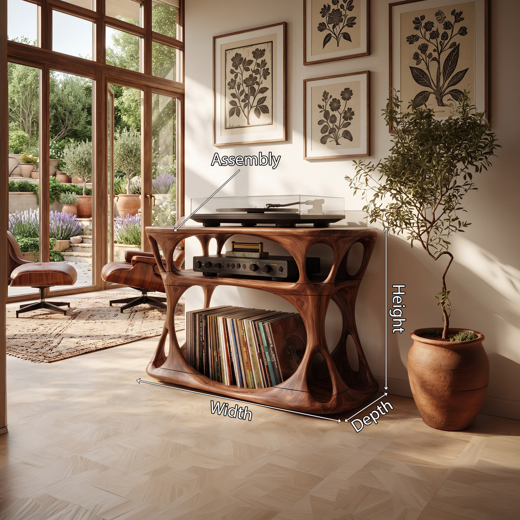 Contemporary Record Player Cabinet For Apartment Interior Space
