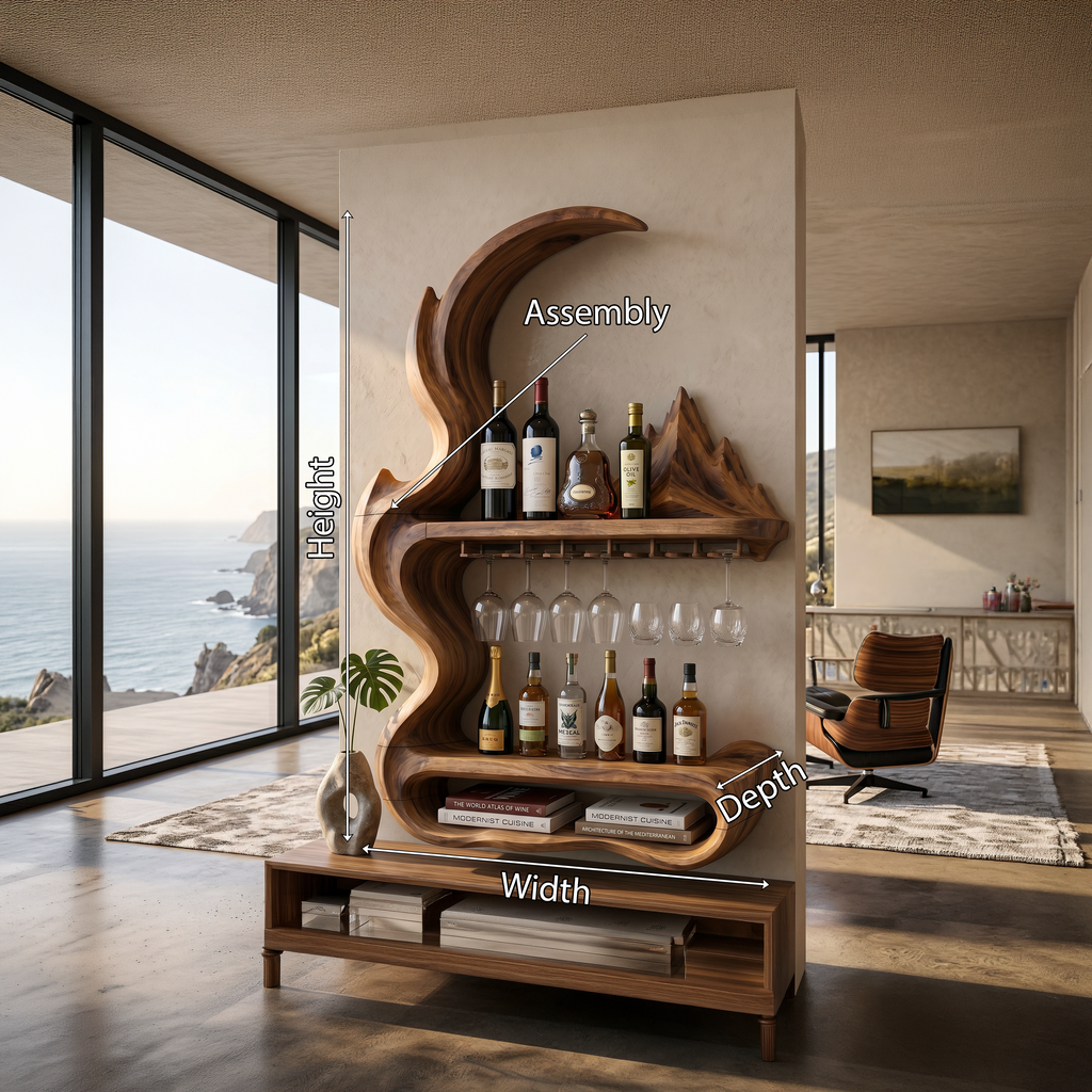 Contemporary Artistic Wine Rack For Open Interior