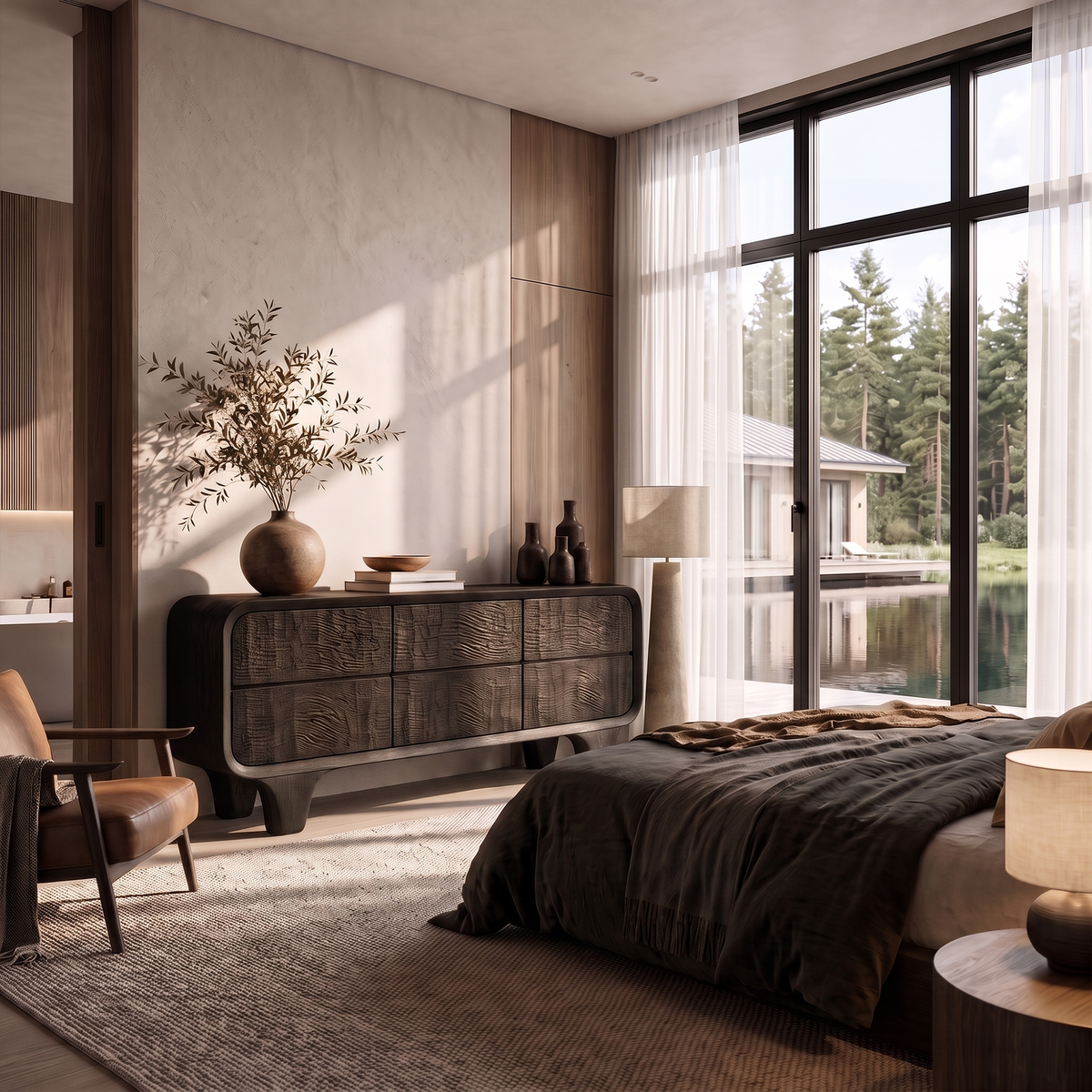 Contemporary Solid Wood Dresser With Smooth Curved Corners For Bedroom - view 4