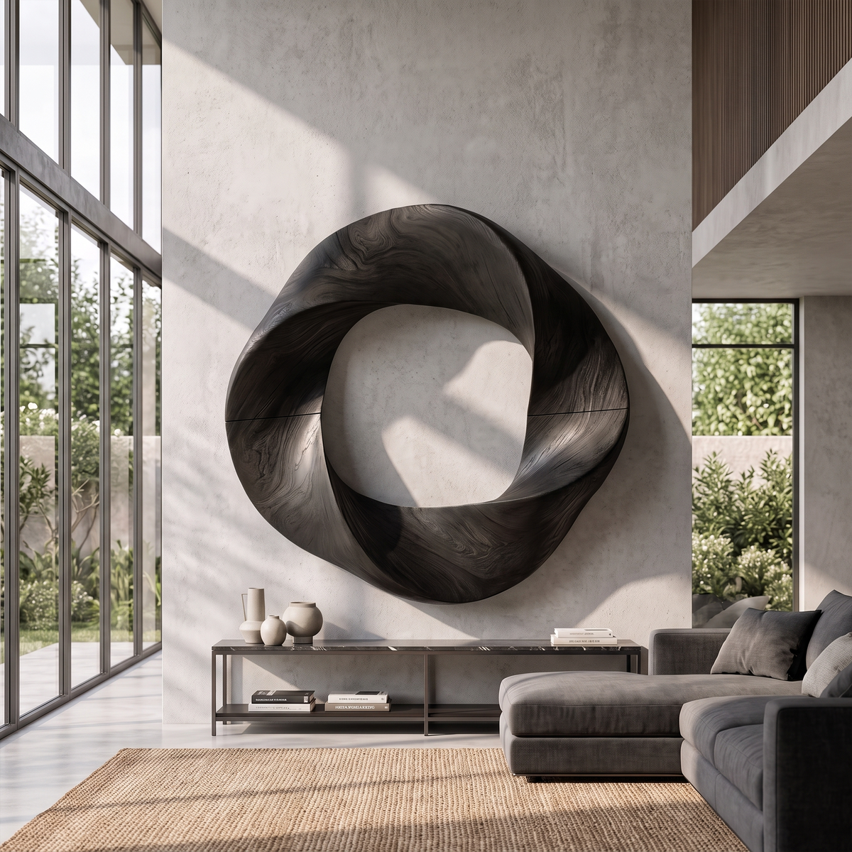 Contemporary Interlocking Circle Wall Art For Hallway And Bedroom - view 4