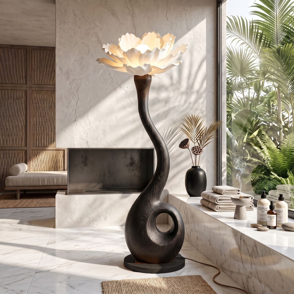 Artistic Floor Lamp With Nature Inspired Flower Design For Living Room - view 4