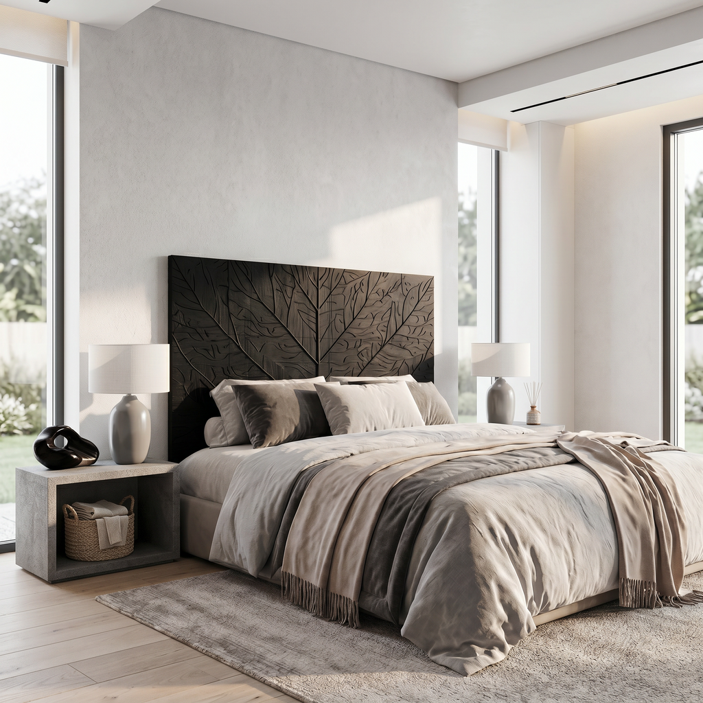 Contemporary Tree Ring Headboard Wooden Bed Headboard For Bedroom - view 4