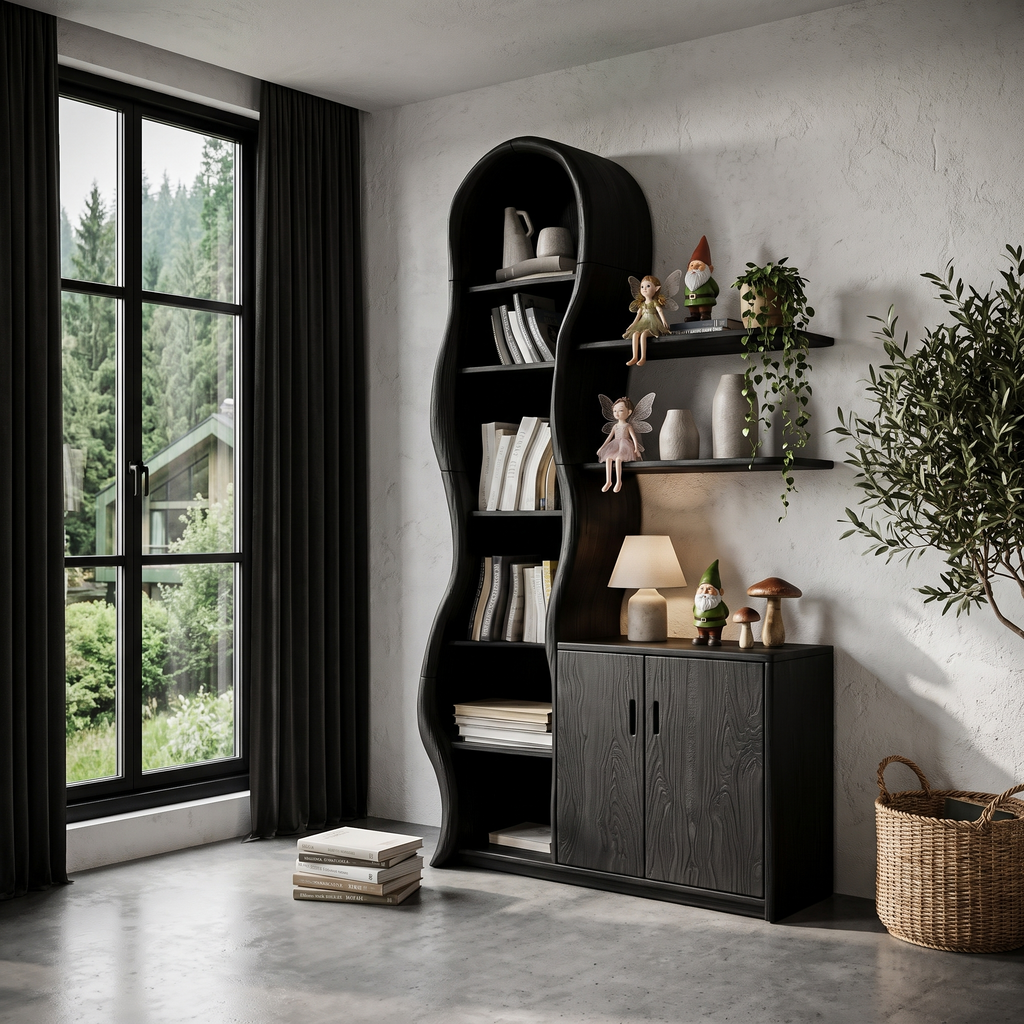 Contemporary Wooden Display Cabinet With Sculptural Branch Frame For Living Room - view 4
