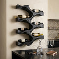 Artistic Natural Wood Wine Rack For Modern Kitchen Wall Decor