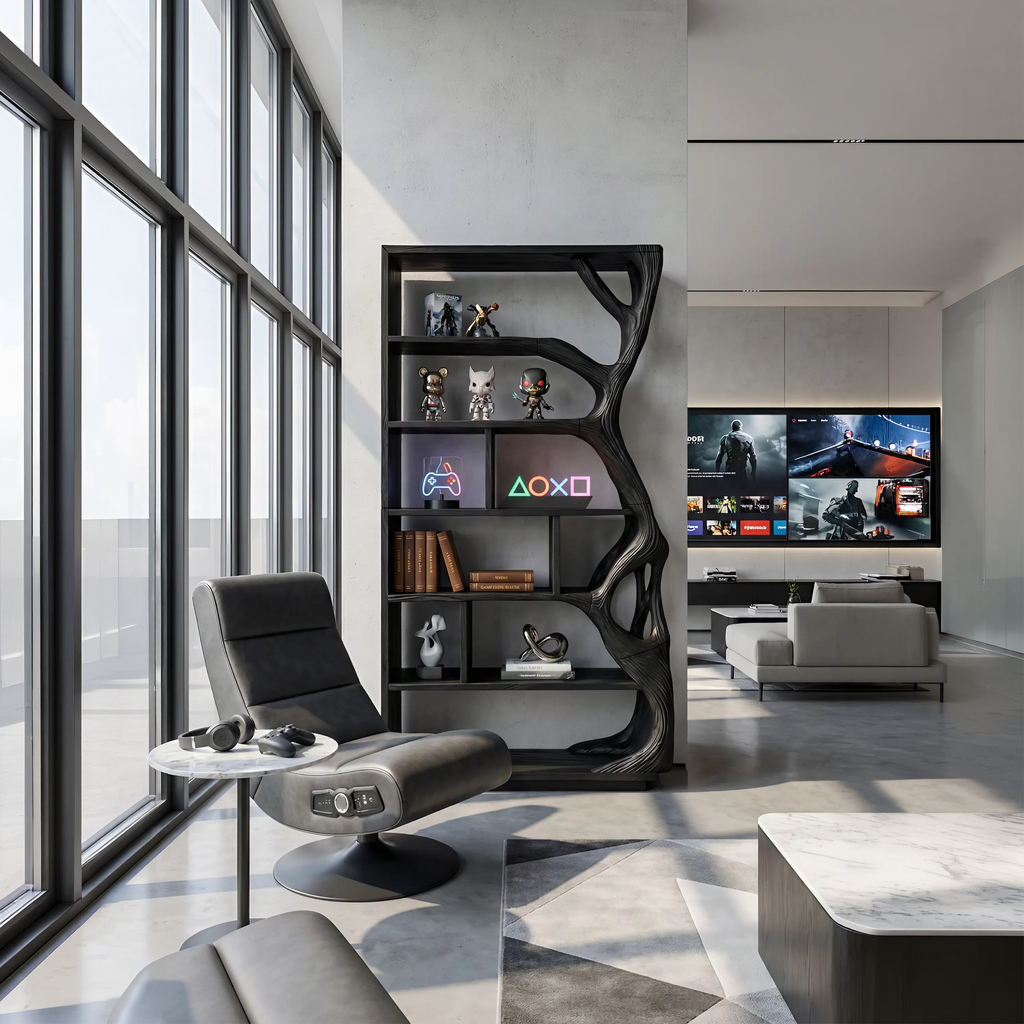 Contemporary Artistic Bookcase Storage Organizer For Office Space