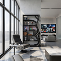 Contemporary Artistic Bookcase Storage Organizer For Office Space