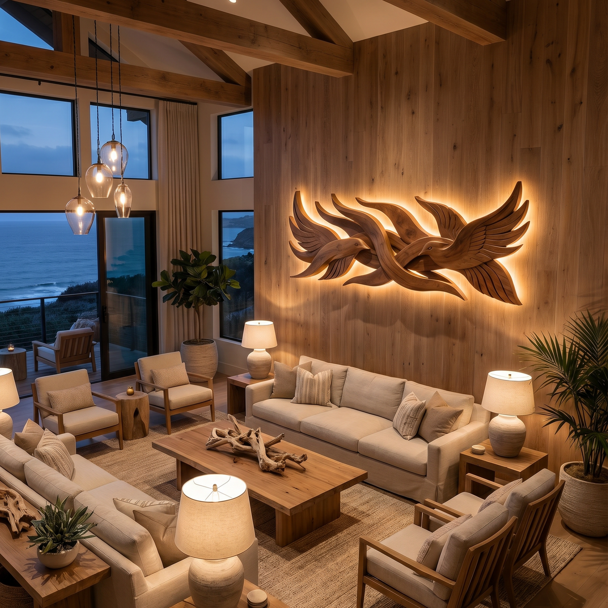 Contemporary Organic Wall Decor For Stair Landing Space