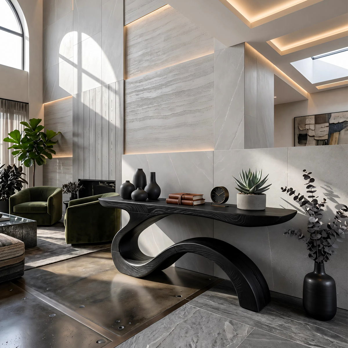 Contemporary Organic Accent Table For Open Living Space