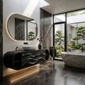Contemporary Rounded Floating Bathroom Vanity For Modern Bathroom