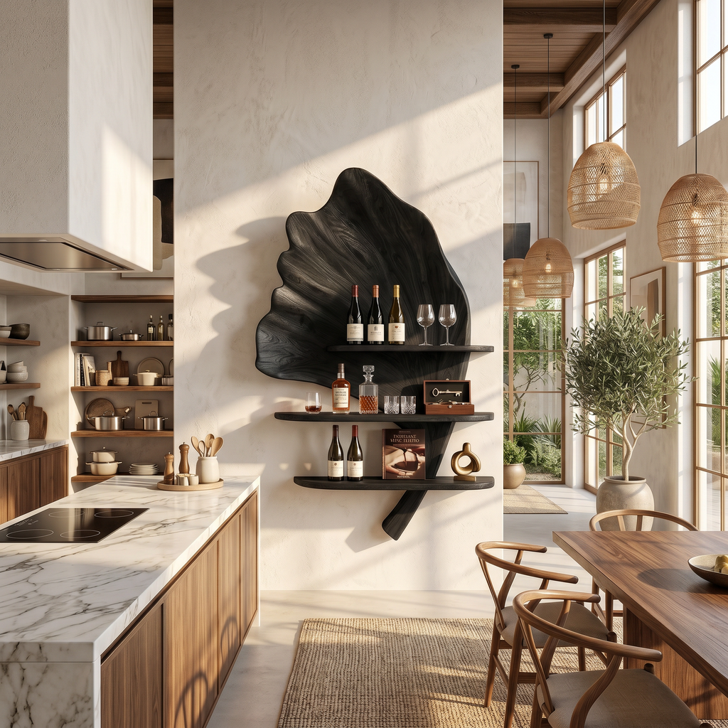 Boho Wall Wine Stand For Apartment Wine Accent Feature