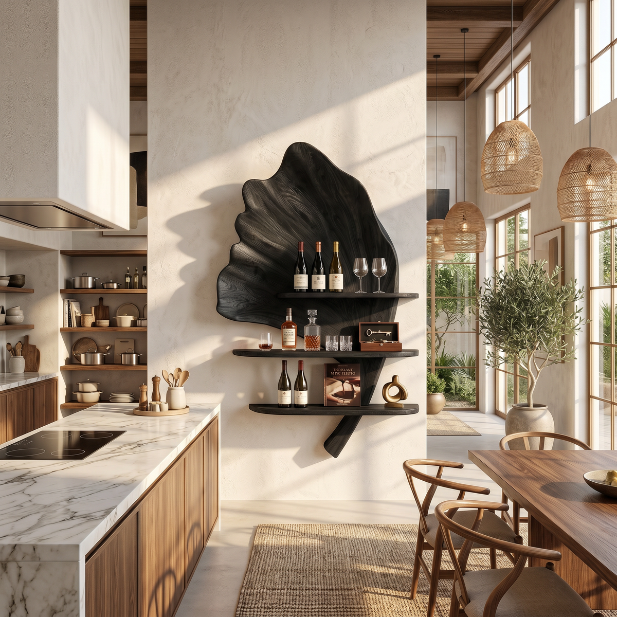 Boho Wall Wine Stand For Apartment Wine Accent Feature