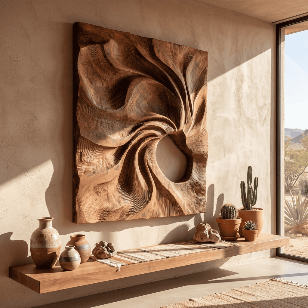 Contemporary Abstract Relief Wall Decor Panel For Home Office