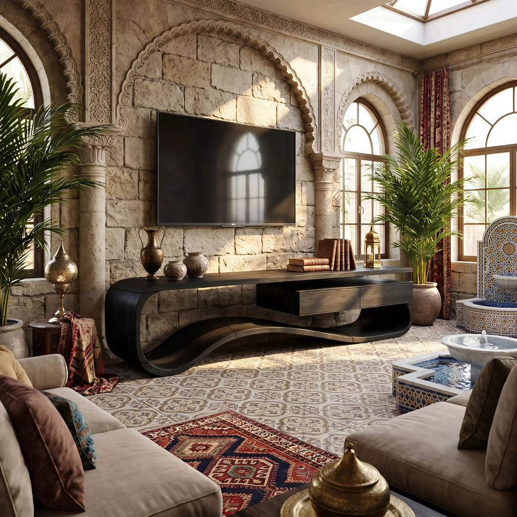 Contemporary Organic TV Stand For Lounge Area