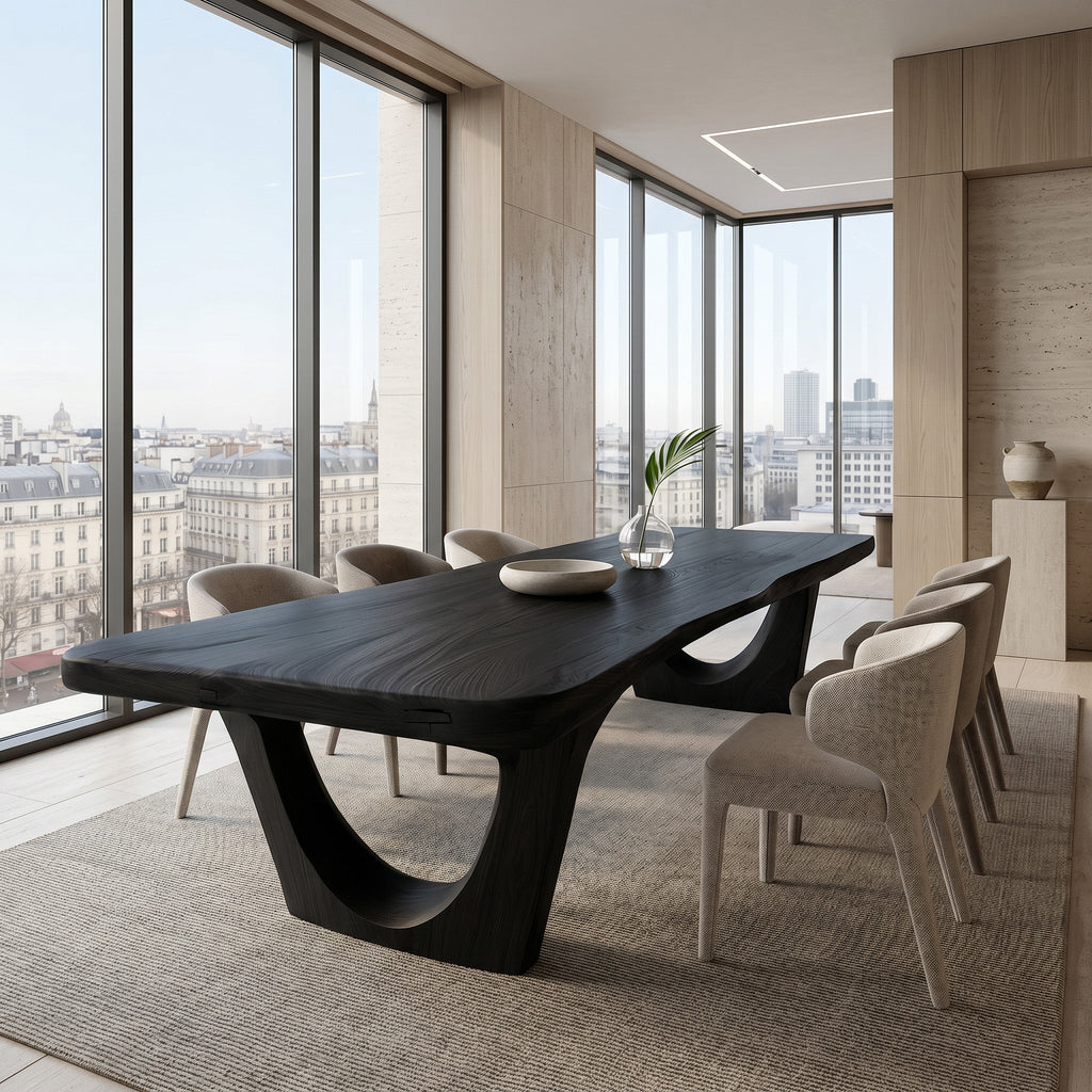 Contemporary Rectangular Sculpture Dining Table For Dining Room