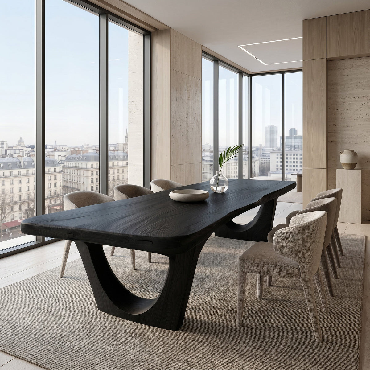 Contemporary Rectangular Sculpture Dining Table For Dining Room
