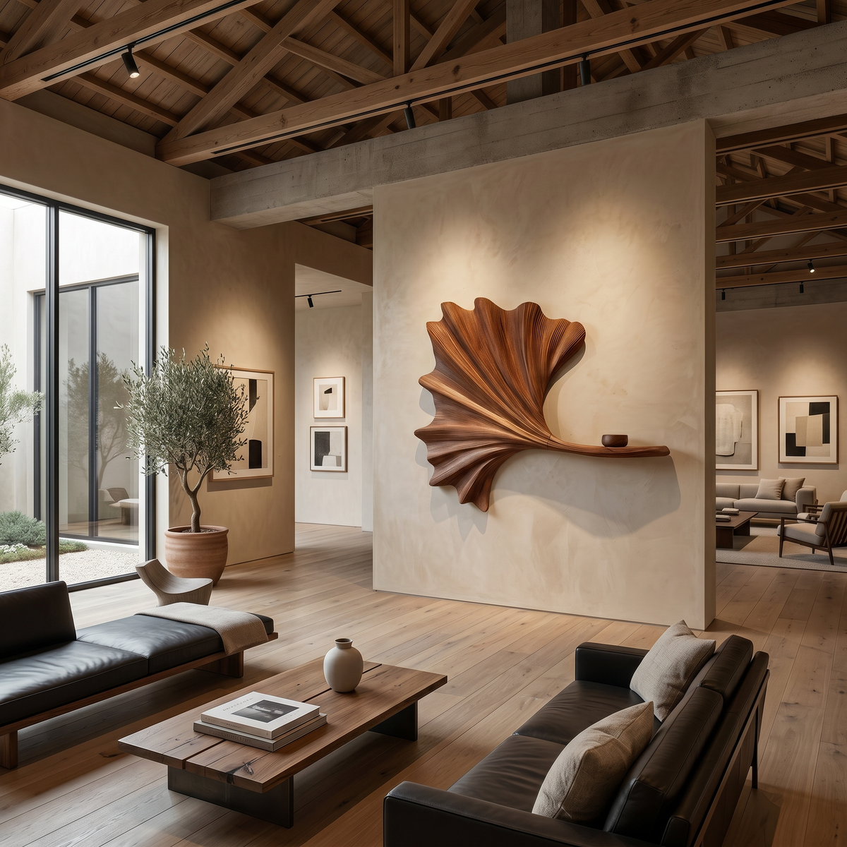 Contemporary Ginkgo Leaf Wall Shelf For Interior
