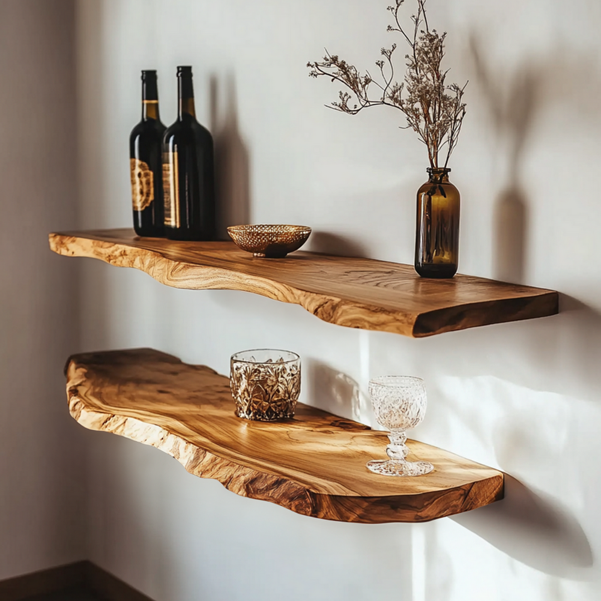 Custom Floating Shelves Solid Wood Decor Home Gift - view 3