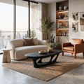 Contemporary Coffee Table With Flowing Open Loop Base For Home