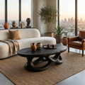Contemporary Coffee Table With Organic Openwork Base For Designer Interior