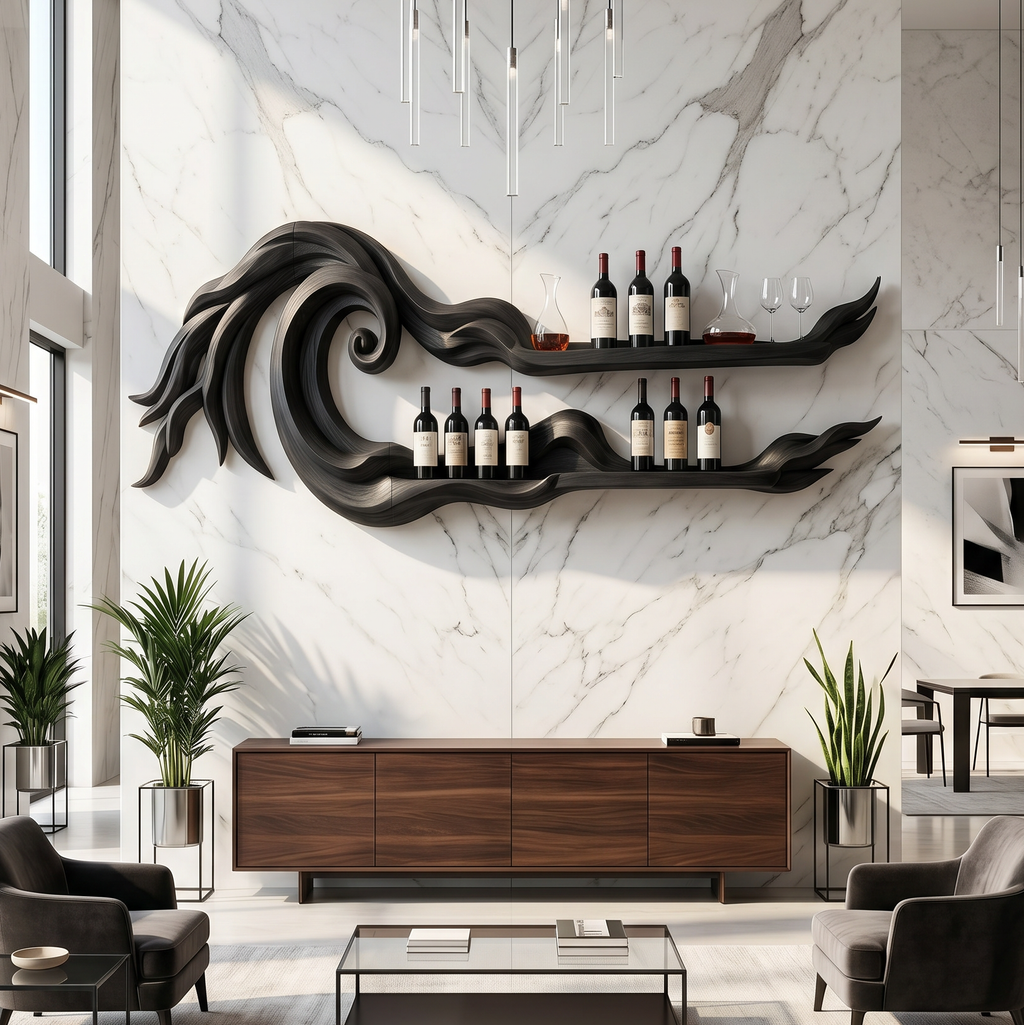 Coastal Wall Wine Rack For Beach House