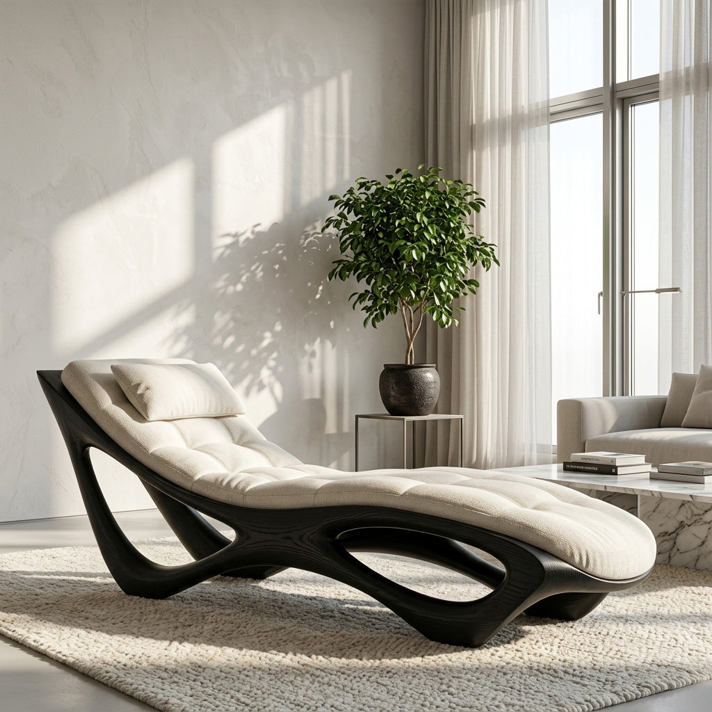 Artistic Natural Wood Lounge Chair For Relaxing Space
