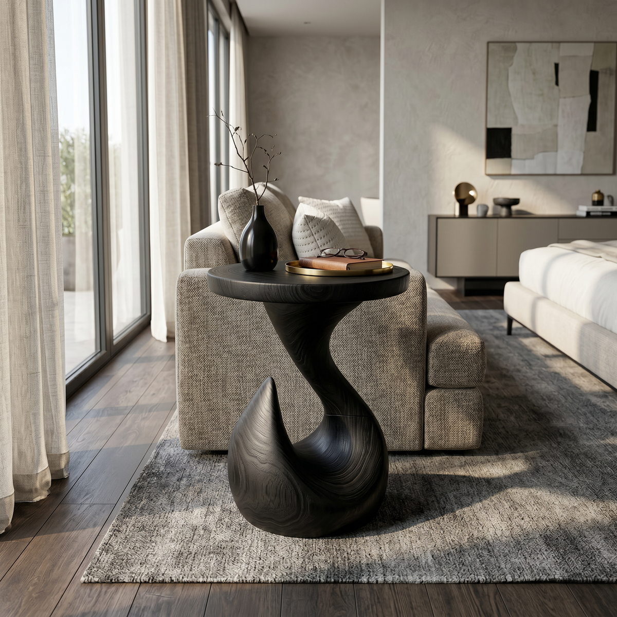 Contemporary Round End Table Luxury Lounge