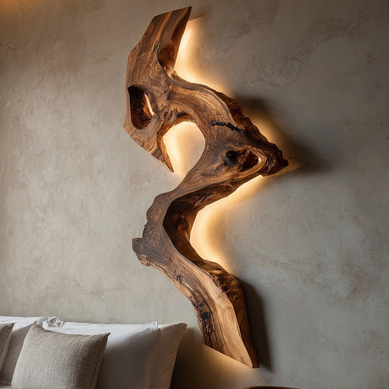 Artistic Solid Wood Wall Light For Modern Interior