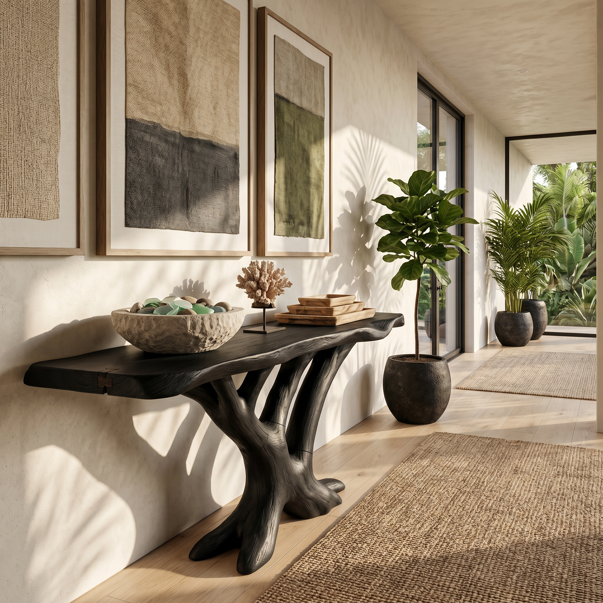 Contemporary Loop Console Table Modern Hallway