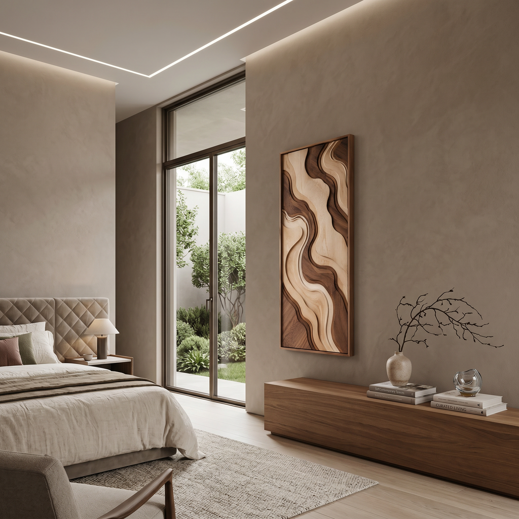 Contemporary Curved Line Wall Art For Lounge Area
